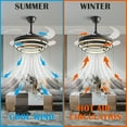 thumbnail image 2 of Datingday 42" Chandelier Ceiling Fan Light,Black Modern DIY Ceiling Fan Light Remote Control 4 Retractable ABS Blades for Bedroom Living Dining Room Decoration, 2 of 6