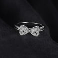 thumbnail image 2 of Sterling Silver Bow Knot Ring for Women with Cubic Zirconia Anniversary Ring Open Bow Design Polished Ring Accented with Sparkling CZ Stones Fine Jewelry, 2 of 5