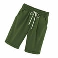 thumbnail image 4 of Qarigey Pantalones cortos Cintura elástica Pantalones cortos sueltos Pantalones Cintura elástica Sueltos Trajes de verano para mujer Prendas para la parte inferior del cuerpo Verde oscuro XXL Qarigey AP002089-54, 4 of 5
