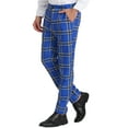 thumbnail image 4 of INSPIRE CHIC Men's Dress Pant Flat Front Stretch Business Plaid Pants, 4 of 6