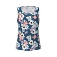 thumbnail image 4 of Xecao Flowers print women's scoop neck, loose-fit workout tank tops for the gym., 4 of 9