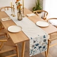 thumbnail image 3 of Table Runner 70 Inches Long for Kitchen Dining, Blue Floral Dresser Scarf Farmhouse, Dining Table Decorations for Wedding/Parties, Spring Watercolor Flowers Butterflies Beige 13 x 70 In, 3 of 8