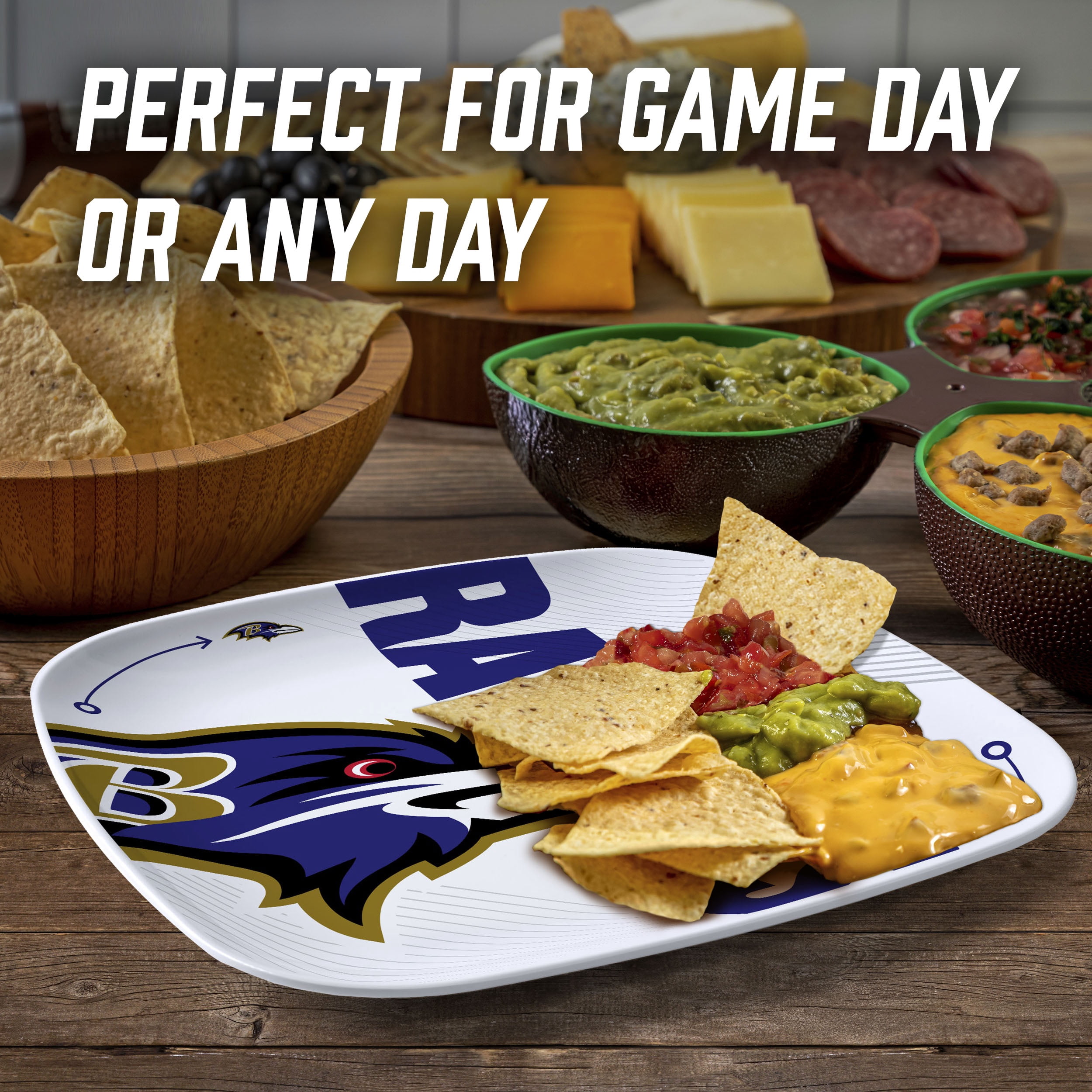 YouTheFan NFL Baltimore Ravens Large Party Plate