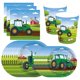 thumbnail image 2 of Cubiertos desechables de Tractor verde para fiesta de cumpleaños, platos, vasos, mantel, globos, decoración, suministros para fiestas, 2 of 4