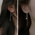 thumbnail image 5 of GKNET 925 Silver Flower Tassel Chain Earrings Ear clip Drop Dangle Women Jewellery Hot-Gold Heart, 5 of 9