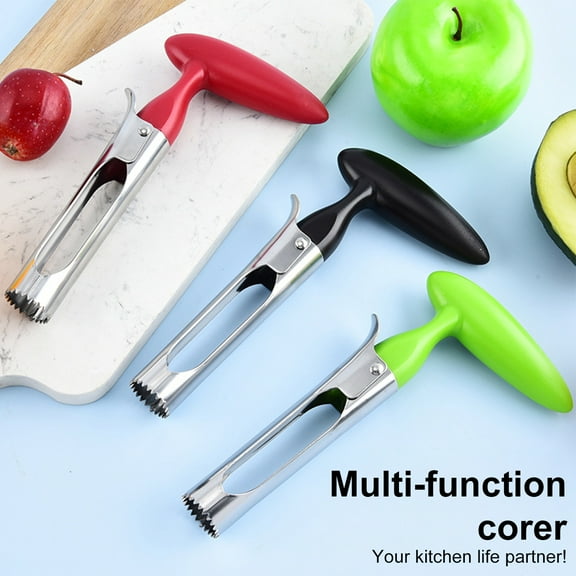 Opvise Stainless Steel Fruit Corer Tool with Jagged Blades - Multi-Functional Kitchen Tool for Effortless Pear, Apple, Vegetable Core Removal - Dishwasher Safe, Durable Design