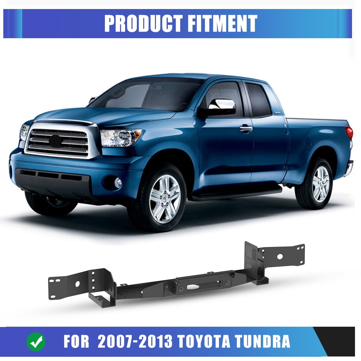 Front Bumper Winch Plate For 2007-2013 Toyota Tundra w/Licence Plate Bracket Accommodate winch weight capacity up to 12,000 pounds