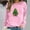 Pink, variant on asdoklhq Christmas Long Sleeve Tops for Women Round Neck Christmas Printed Sweatshirt Long Sleeved Top Sweatshirt Gray XS