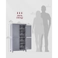 thumbnail image 3 of ZZJYY Floor Storage Cabinet, Freestanding Storage Unit with 4 Doors, Adjustable Shelves, 11.8 x 23.6 x 43.3 Inches, for Entryway, Bathroom, Dove Gray, 3 of 6