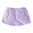 thumbnail image 4 of Arlun 2026 Spring and Summer Sweat Shorts Womens Comfy Workout Athletic Dolphin Short Pants Low Rise Loungewear Solid Color Mini Shorts with Drawstring and Pockets 2-Purple XL, 4 of 5