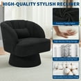 thumbnail image 3 of QinaQin Sillón barrel giratorio 360°, tapizado y acolchado con respaldo acanalado, ideal para sala, recámara, oficina o rincón de lectura, 3 of 8