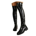 thumbnail image 3 of YLYL Womens Over the Knee High Boots Chunky Heel Slip On Faux Leather Riding Surgical Stretch Thigh High Boots, 3 of 8