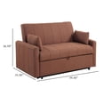 thumbnail image 6 of Porta Sleeper Sofa Full Bed, Copper Brown Boucle, Pillows, 60 Inch, 6 of 7