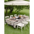 thumbnail image 3 of Outdoor Tablecloth with Umbrella Hole and Zipper, Texas Star Vintage Rectangle Table Cloth 60x102 Inch Waterproof Tablecloth, Brown Retro Berry Wooden Picnic Table Cover for Patio Camping, 3 of 7