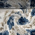thumbnail image 6 of Navy Blue Beige Floral Cloth Napkins, Vintage Farmhouse Floral Leaves Washable and Reusable Dinner Napkins Set of 6, Table Napkin for Kitchen Party Birthday Wedding Hotel Housewarming 20"x20", 6 of 9
