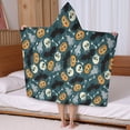thumbnail image 5 of Halloween Spooky Icons Pattern Hooded Bath Towel，50"x30" for Ages 3 To 12 Kids, Quick Dry Lightweight Soft Microfiber Hood Beach Towel Cover Up for Kids, 5 of 7