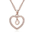 thumbnail image 1 of Maoww 26 Letters O Heart Shape Pendant Necklace Rhinestone Rose Golden Clavicular Chain Jewelry Couple Gift, 1 of 5