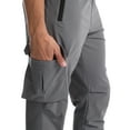 thumbnail image 5 of Qiylii Men’s Casual Cargo Pants, Plain/Camouflage Drawstring Long Pencil Trousers, 5 of 8