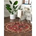 thumbnail image 3 of Rugs.com Saturn Collection Rug – 5 Ft Round Burgundy Medium Rug Perfect For Kitchens, Dining Rooms, 3 of 9
