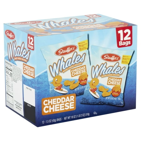 Stauffer's Whales Baked Cheddar Cheese Crackers, 1.5 Oz, 12 Ct