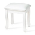 thumbnail image 6 of Organizedlife White Vanity Stool with Upholstered Seat and Solid Wooden Legs for Makeup Room, Bathroom, Living Room, 6 of 10