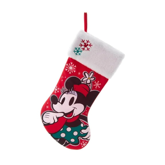 Kurt Adler Disney Minnie with Embroidered Cuff Stocking 19 Inch Multicolor