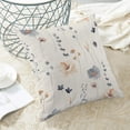 thumbnail image 4 of Spring Pillow Covers 18x18 Inch 2 Pcs, Watercolor Blue Flower Leaves Decorative Throw Pillows,Plant Floral Leaf Summer Seasonal Outdoor Decor Pillowcase Cushion Cover for Couch Sofa, 4 of 6