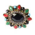 thumbnail image 7 of Grandest Birch Women's Ethnic Style Retro Resin Alloy Party Jewelry Big Flower Ring Size 7-10 Alloy, Resin, Rhinestone Green, 7 of 7