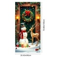 thumbnail image 3 of Uuiauoio Christmas Door Curtain Hanging Banner, Holiday Polyester Fabric Decoration for Indoor Outdoor Front Entryway, Winter Party Background with Patterns, Xmas Home Decor for Wall Fireplace Mantel, 3 of 6