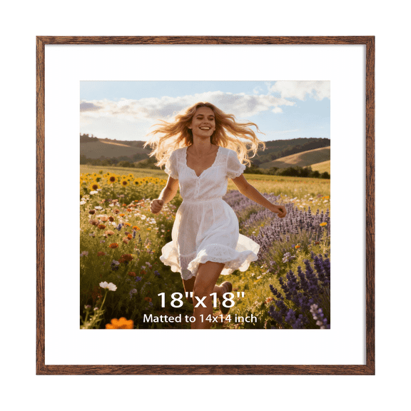 18x18 Picture Frame with 14x14 Opening,Brown (1 Pack)
