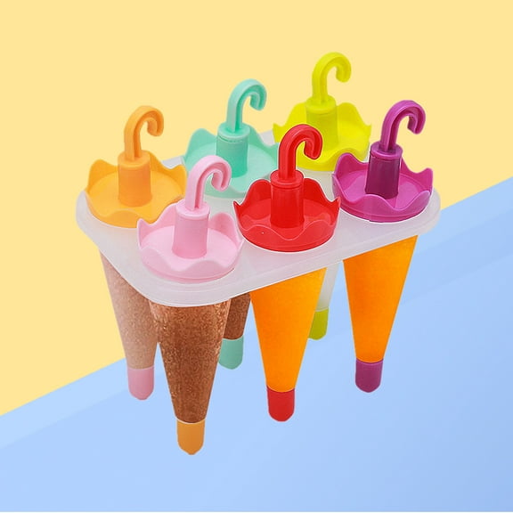 Masteelf 6 PCS Ice Pop Mold Cream Molds with Sticks Random Color -cavity