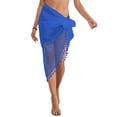 thumbnail image 2 of Pareos de Playa Bohemios para Mujer, Pareos de Transparente para Bikini, Faldas para Trajes de Baño. Azul Talla Única, 2 of 8