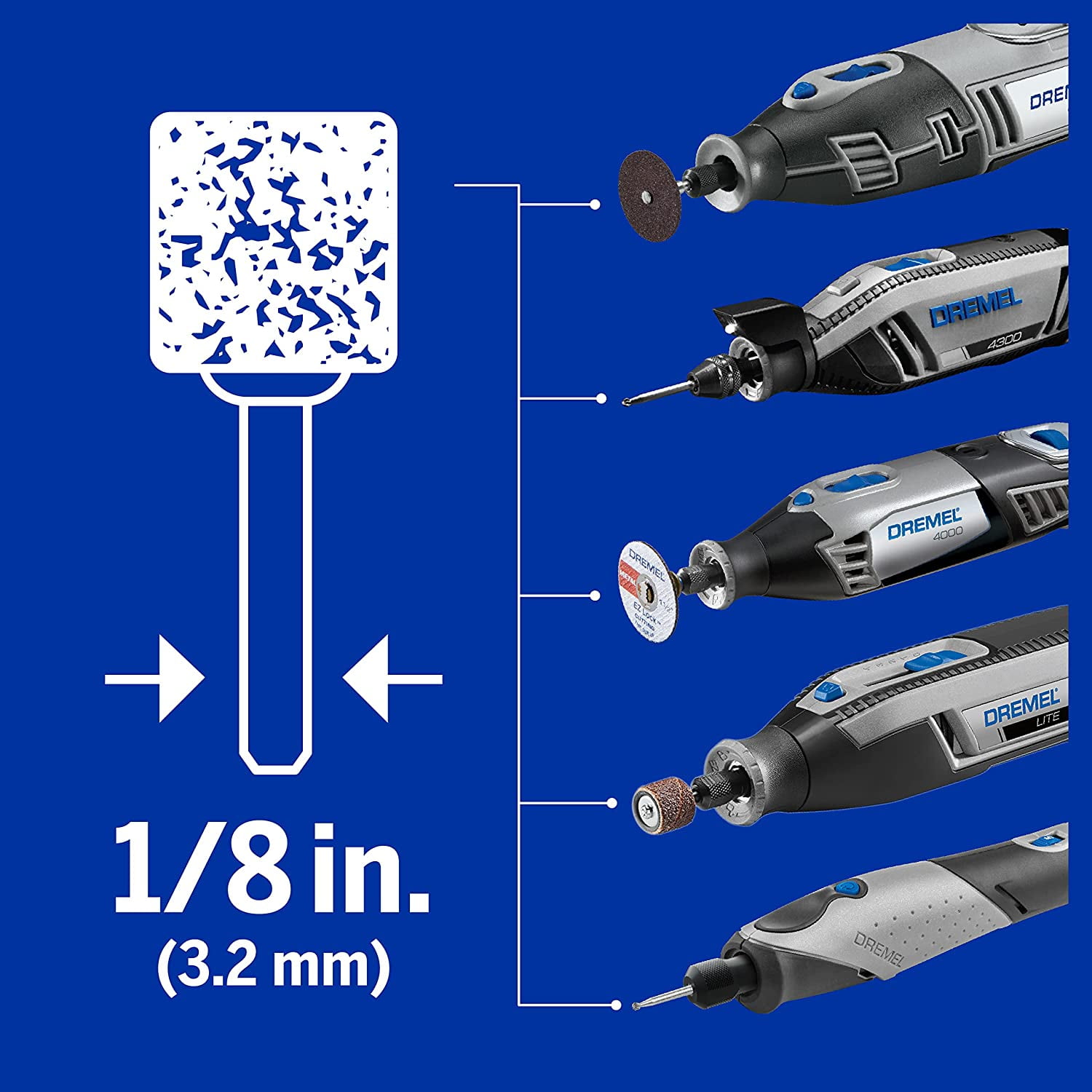 18-Piece EZ Lock Sanding and Grinding Rotary Accessory Micro Kit