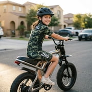 Electric Bike for Teenagers, Ages 7+ with 750W Brushless Motor, 16 Fat Tire, 20 MPH Electric Mountain Bicycle with Removable Battery, UL2849