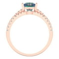 thumbnail image 4 of Clara Pucci 18K Rose Gold 3.4 Synthetic Blue Moissanite Engraveable Engagement Ring + Wedding Band Set, 4 of 7