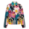 thumbnail image 5 of Jackets for Women Winter Coat Jackets Flannel Stand Collar Jacket(Tropical Floral Jungle,Size:S-4XL), 5 of 7