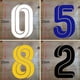 thumbnail image 2 of 2022 Nombres de equipos locales y visitantes para fútbol Número de planchado sobre parches de fútbol con nombre Parche de fútbol con impresión de números Azul Blanco 0-9 #, 2 of 5