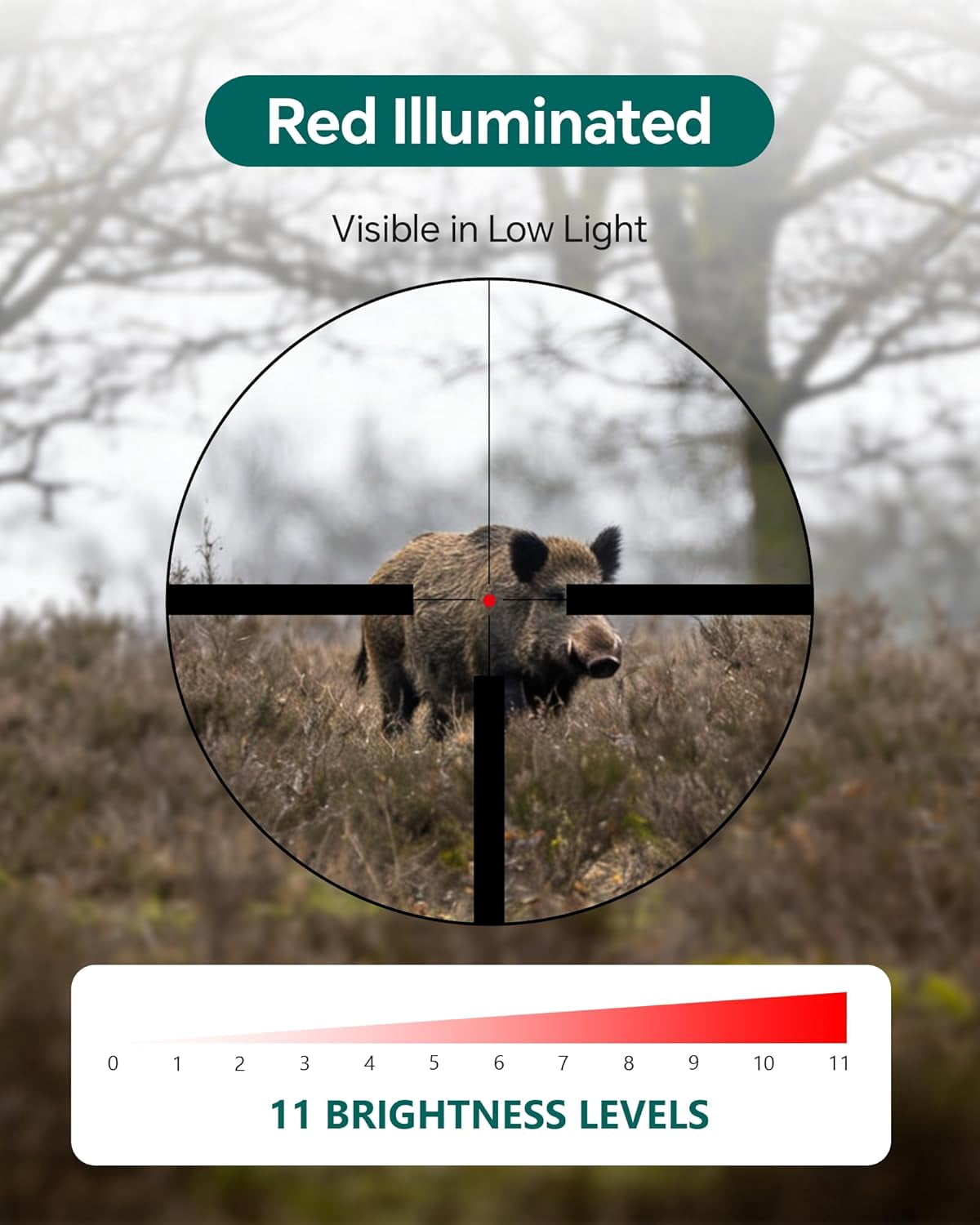 Aquilifer HT 3-12x56 SFP Rifle Scope, Red-Illuminated Mil Dot Reticle, 1/10 MRAD Turrets, 30mm Tube, Low-Light Hunting Optic, Waterproof Fogproof Shockproof Riflescope