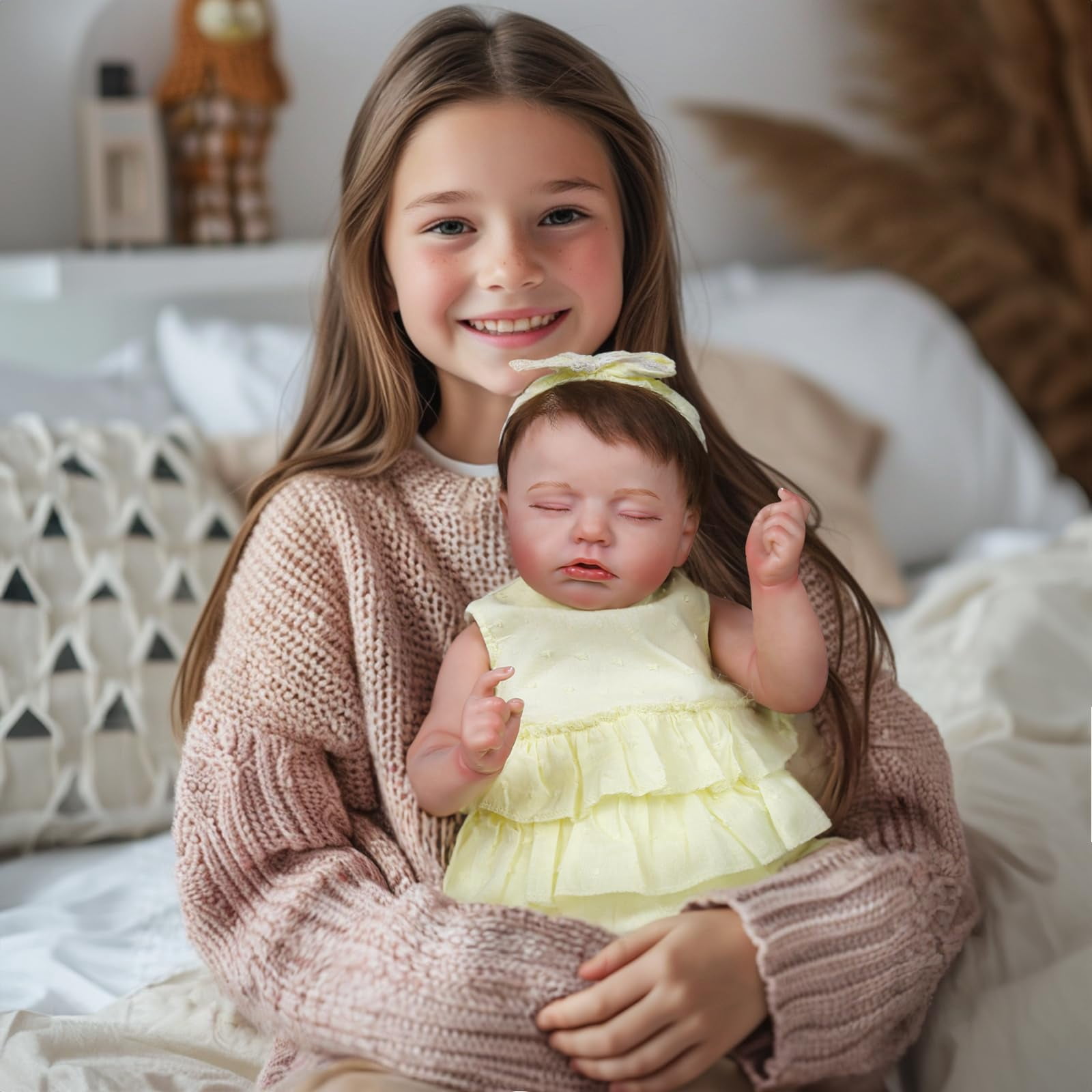 GloTide Realistic Reborn Baby Dolls - 20 Inch Sleeping Baby Soft Weighted Lifelike Newborn Baby Doll Girl Cloth Body Poseable Real Life Baby Dolls Birthday Gift for Kids Age 3+