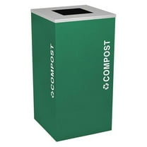 Ex-Cell Kaiser  24 Gallon Square Recycling Receptacle with Cans & Bottles Decal, Emerald Texture