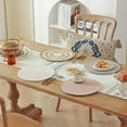 thumbnail image 5 of Fennco Styles Braided Design Reversible Everyday Placemats 14" Round, Set of 4 - White Cotton Blend Textured Heat Resistant Insulation Table Mats for Home, Kitchen Décor, Dining Table and Holidays, 5 of 7