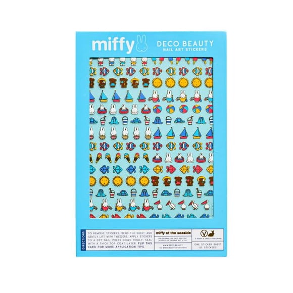 Deco Beauty Miffy at the Seaside Pegatinas de uñas – Arte de uñas ligero y fácil de aplicar con diseño moderno – Pegatinas de uñas duraderas y duraderas para mujeres ideales para manicura DIY y uñas d