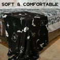 thumbnail image 2 of Black and White Goth Flannel Blanket Black Throw Blanket Aesthetic Witch Bat Gothic Decor and Accessories Stuff, Birthday Halloween Decorations Witchy Gifts (50"x60"), 2 of 6