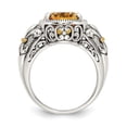 thumbnail image 2 of Shey Couture Sterling Silver with 14K Accent Antiqued Oval Citrine Ring, 2 of 7
