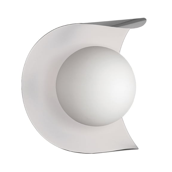 Dainolite Metal Contemporary 1 Light Crescent Chrome-White Wall Sconce