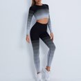 thumbnail image 5 of Workout 2 Piece for Women Seamless Outfits High Waist Sexy Butt Lifting Leggings Long Sleeve Crop Tops Yoga Gym Sets, 5 of 6