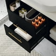 thumbnail image 6 of 40" Modern Bathroom Vanities with Ceramic Sink,Floating Bathroom Vanity,Wall Mounted Storage Cabinet with 2 Drawers and 2 Storage Spaces,Bathroom Sink Cabinet with Metal Handles (Black), 6 of 11