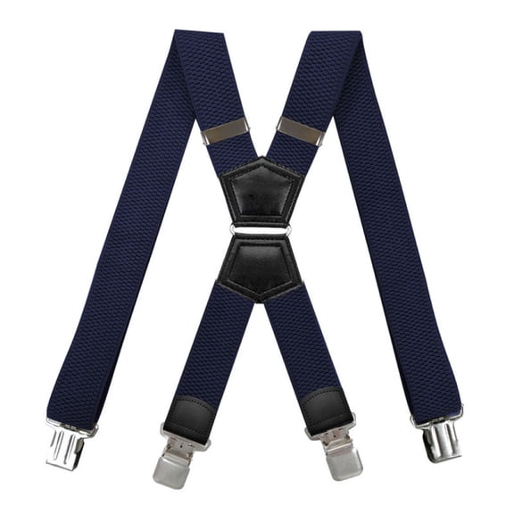 Men's Solid Suspender Heavy Duty 1.5 Inch High Elasticity and Strong Clip Adjustable Work Suspenders