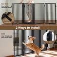 thumbnail image 4 of Dog Gate, Domipet Pet Gate Freestanding, 80''Extra Wide Dog Gate 32''Height Pet Playpen for Doorways, Black, 4 of 10