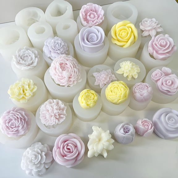 ACDANC Flower Silicone Candle Mold Soap Wax Making Aromatherapy Decor Home Acc Lot Soap Making Molds